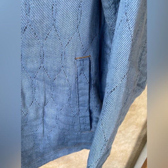 Jach’s Girlfriend Blue Quilted Jacket with Button Closure Oversized Fit Small - Picture 7 of 9